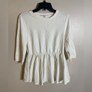 After Market Cream Peplum Blouse M